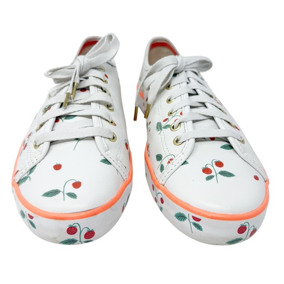 Keds x Rifle Paper Shoes - Keds x Rifle Paper Kickstart Leather Sneakers Strawberry Design 9.5